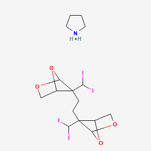 molecular formula C16H24I4NO4+ B8622000 6-(Diiodomethyl)-6-[2-[6-(diiodomethyl)-2,5-dioxabicyclo[2.1.1]hexan-6-yl]ethyl]-2,5-dioxabicyclo[2.1.1]hexane;pyrrolidin-1-ium 