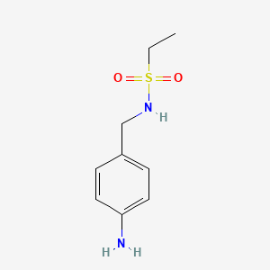molecular formula C9H14N2O2S B8622019 N-[(4-Aminophenyl)methyl]ethane-1-sulfonamide 