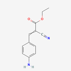 molecular formula C12H12N2O2 B8622081 Ethyl 3-(4-aminophenyl)-2-cyanoacrylate 