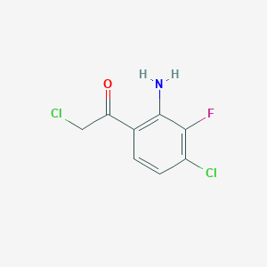 molecular formula C8H6Cl2FNO B8622240 Ethanone, 1-(2-amino-4-chloro-3-fluorophenyl)-2-chloro- 