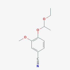 molecular formula C12H15NO3 B8622326 4-(1-Ethoxyethoxy)-3-methoxybenzonitrile CAS No. 86052-16-6