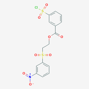 2-(3-Nitrobenzene-1-sulfonyl)ethyl 3-(chlorosulfonyl)benzoate
