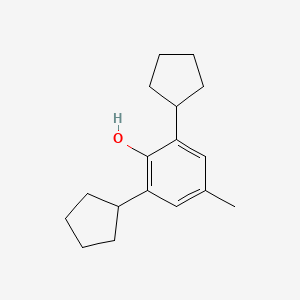 molecular formula C17H24O B8622394 2,6-Dicyclopentyl-4-methylphenol CAS No. 41505-40-2