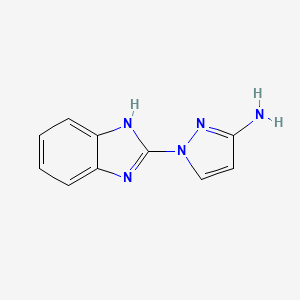 molecular formula C10H9N5 B8622400 5-amino-2-(1H-benzimidazol-2-yl)pyrazole 