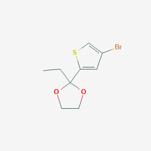 molecular formula C9H11BrO2S B8622435 2-(4-Bromothiophen-2-yl)-2-ethyl-1,3-dioxolane 
