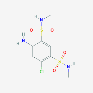 molecular formula C8H12ClN3O4S2 B086226 m-Benzenedisulfonamide, 4-amino-6-chloro-N,N'-dimethyl- CAS No. 1027-12-9