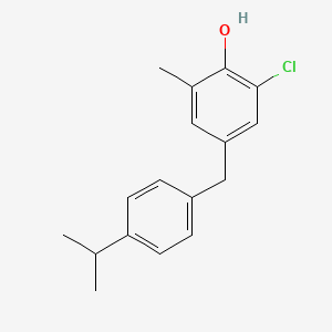 molecular formula C17H19ClO B8622656 2-Chloro-6-methyl-4-{[4-(propan-2-yl)phenyl]methyl}phenol CAS No. 85341-70-4