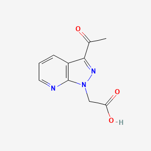 molecular formula C10H9N3O3 B8622659 (3-Acetyl-pyrazolo[3,4-b]pyridin-1-yl)acetic acid 