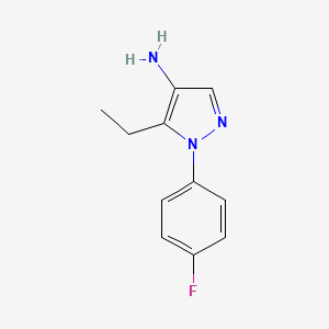 molecular formula C11H12FN3 B8622672 5-Ethyl-1-(4-fluorophenyl)pyrazol-4-amine 