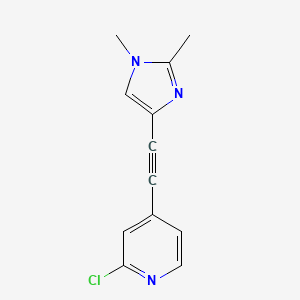 molecular formula C12H10ClN3 B8622704 2-Chloro-4-[(1,2-dimethyl-1H-imidazol-4-yl)ethynyl]pyridine CAS No. 824431-83-6
