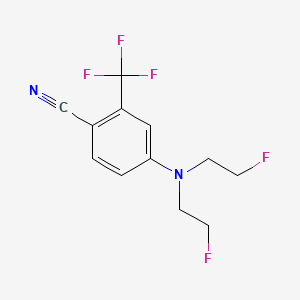 molecular formula C12H11F5N2 B8622760 4-[Bis(2-fluoroethyl)amino]-2-(trifluoromethyl)benzonitrile CAS No. 821777-49-5