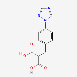 molecular formula C12H11N3O4 B8622765 2-(4-(1H-1,2,4-triazol-1-yl)benzyl)malonic acid 