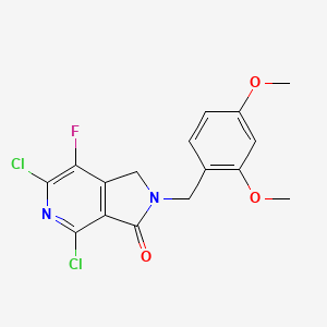 molecular formula C16H13Cl2FN2O3 B8622788 4,6-dichloro-2-(2,4-dimethoxybenzyl)-7-fluoro-1H-pyrrolo[3,4-c]pyridin-3(2H)-one 
