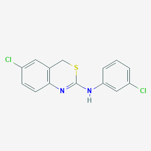 molecular formula C14H10Cl2N2S B8622805 6-Chloro-N-(3-chlorophenyl)-4H-3,1-benzothiazin-2-amine CAS No. 62373-14-2