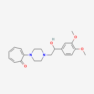 2-{4-[2-(3,4-Dimethoxyphenyl)-2-hydroxyethyl]piperazin-1-yl}cyclohepta-2,4,6-trien-1-one