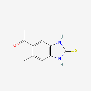 molecular formula C10H10N2OS B8623027 1-(6-Methyl-2-sulfanylidene-2,3-dihydro-1H-benzimidazol-5-yl)ethan-1-one CAS No. 73590-97-3