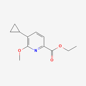 molecular formula C12H15NO3 B8623326 Ethyl 5-cyclopropyl-6-methoxypyridine-2-carboxylate 