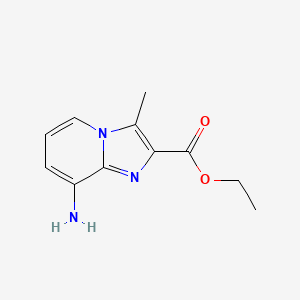 molecular formula C11H13N3O2 B8623371 Ethyl 8-amino-3-methylimidazo[1,2-a]pyridine-2-carboxylate 