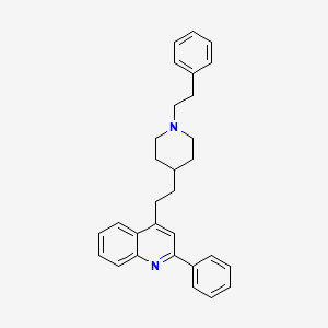 molecular formula C30H32N2 B8623392 Quinoline, 2-phenyl-4-(2-(1-(2-phenylethyl)-4-piperidinyl)ethyl)- CAS No. 80221-68-7