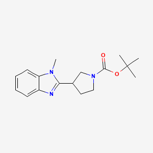 molecular formula C17H23N3O2 B8623558 tert-butyl 3-(1-methyl-1H-1,3-benzodiazol-2-yl)pyrrolidine-1-carboxylate 