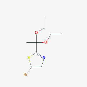 molecular formula C9H14BrNO2S B8623724 5-Bromo-2-(1,1-diethoxyethyl)-1,3-thiazole 