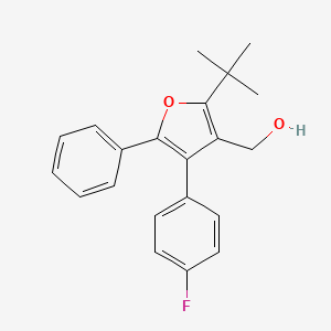 molecular formula C21H21FO2 B8623835 [2-tert-Butyl-4-(4-fluorophenyl)-5-phenylfuran-3-yl]methanol CAS No. 113070-83-0