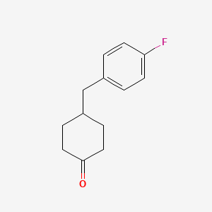 molecular formula C13H15FO B8623881 4-[(4-Fluorophenyl)methyl]-cyclohexanone 