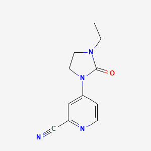 molecular formula C11H12N4O B8623921 4-(3-Ethyl-2-oxoimidazolidin-1-yl)picolinonitrile 