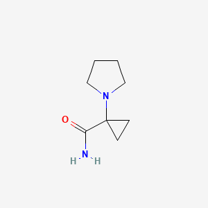 molecular formula C8H14N2O B8623934 1-(Pyrrolidin-1-yl)cyclopropanecarboxamide 