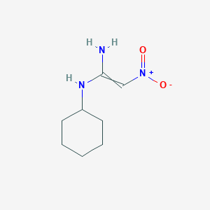 molecular formula C8H15N3O2 B8623938 N~1~-Cyclohexyl-2-nitroethene-1,1-diamine CAS No. 88954-39-6