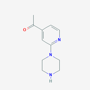 molecular formula C11H15N3O B8623994 1-(2-Piperazin-1-yl-4-pyridyl)ethanone 