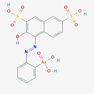 molecular formula C16H11AsN2Na3O10S2 B086240 2,7-Naphthalenedisulfonic acid, 4-[(2-arsonophenyl)azo]-3-hydroxy- CAS No. 132-33-2