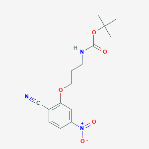 molecular formula C15H19N3O5 B8624023 Tert-butyl 3-(2-cyano-5-nitrophenoxy)propylcarbamate 