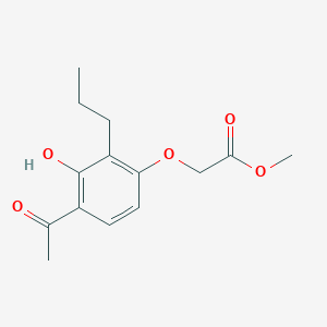 molecular formula C14H18O5 B8624266 Methyl (4-acetyl-3-hydroxy-2-propylphenoxy)acetate CAS No. 88420-26-2