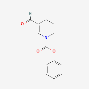 molecular formula C14H13NO3 B8624427 Phenyl 3-formyl-4-methylpyridine-1(4H)-carboxylate CAS No. 113118-79-9