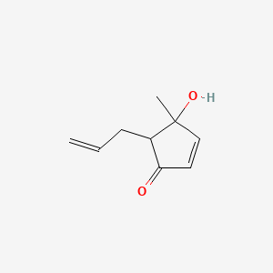 molecular formula C9H12O2 B8624591 4-Hydroxy-4-methyl-5-(prop-2-en-1-yl)cyclopent-2-en-1-one CAS No. 77806-60-1