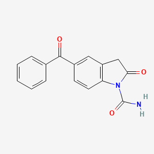 molecular formula C16H12N2O3 B8624784 5-Benzoyl-2-oxindole-1-carboxamide 