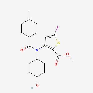 3-[(4-Hydroxycyclohexyl)-(4-methylcyclohexanecarbonyl)-amino]-5-iodo-thiophene-2-carbox
