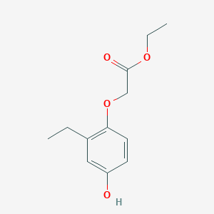 molecular formula C12H16O4 B8625125 (2-Ethyl-4-hydroxyphenoxy)acetic Acid Ethyl Ester 