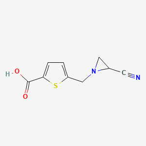 molecular formula C9H8N2O2S B8625166 5-[(2-Cyanoaziridin-1-yl)methyl]thiophene-2-carboxylic acid CAS No. 75985-53-4