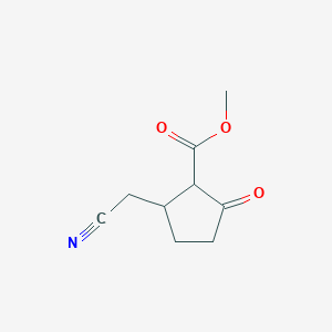 molecular formula C9H11NO3 B8625172 Methyl 2-(cyanomethyl)-5-oxocyclopentane-1-carboxylate CAS No. 64589-59-9