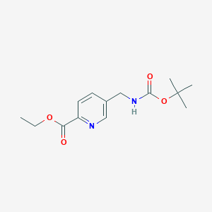 molecular formula C14H20N2O4 B8625192 Ethyl 5-[(tert-butoxycarbonylamino)methyl]pyridine-2-carboxylate 