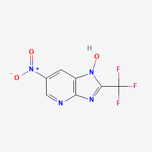 molecular formula C7H3F3N4O3 B8625226 6-Nitro-2-(trifluoromethyl)-1H-imidazo[4,5-b]pyridin-1-ol CAS No. 57390-47-3
