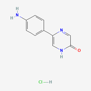 molecular formula C10H10ClN3O B8625281 5-(4-Aminophenyl)-2(1H)-pyrazinone hydrochloride CAS No. 89541-69-5