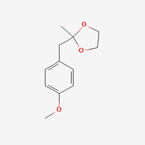 molecular formula C12H16O3 B8625343 2-[(4-Methoxyphenyl)methyl]-2-methyl-1,3-dioxolane CAS No. 66336-25-2