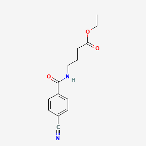 molecular formula C14H16N2O3 B8625348 Ethyl 4-(4-cyanobenzamido)butanoate 