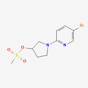 molecular formula C10H13BrN2O3S B8625381 1-(5-Bromo-2-pyridinyl)-3-pyrrolidinyl methanesulfonate 