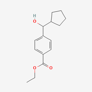 molecular formula C15H20O3 B8625563 Ethyl 4-(cyclopentyl(hydroxy)methyl)benzoate 
