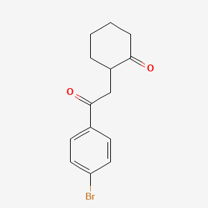 molecular formula C14H15BrO2 B8625570 Cyclohexanone, 2-[2-(4-bromophenyl)-2-oxoethyl]- CAS No. 54669-73-7