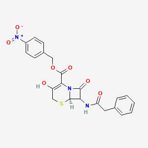 molecular formula C22H19N3O7S B8625737 p-Nitrobenzyl 7-phenylacetamino-3-hydroxy-3-cephem-4-carboxylate 